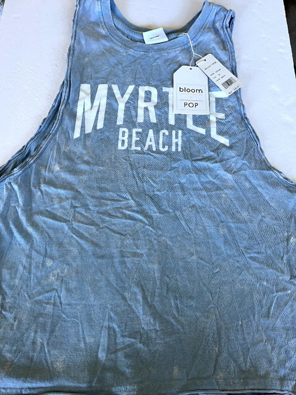New Women's Bloom POP Blue Myrtle Beach Tank Top Size M